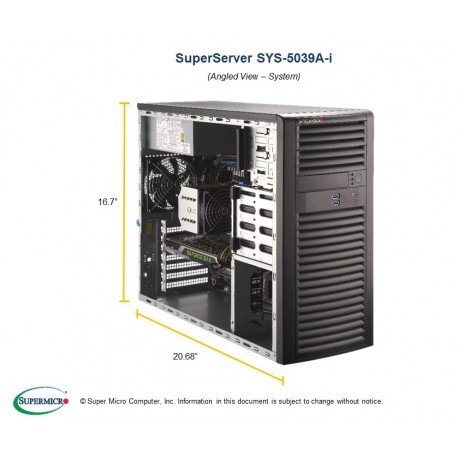 Supermicro SuperWorkstation SYS-5039A-I pod kątem