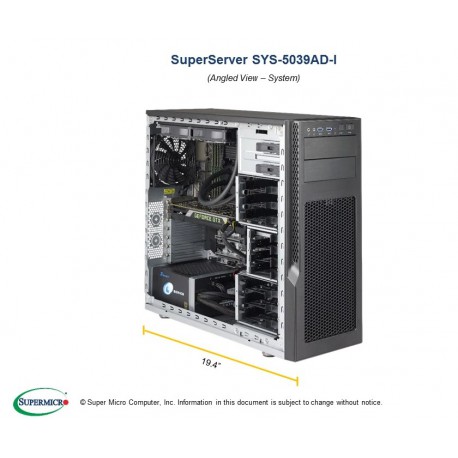 Supermicro SuperWorkstation SYS-5039AD-I pod kątem