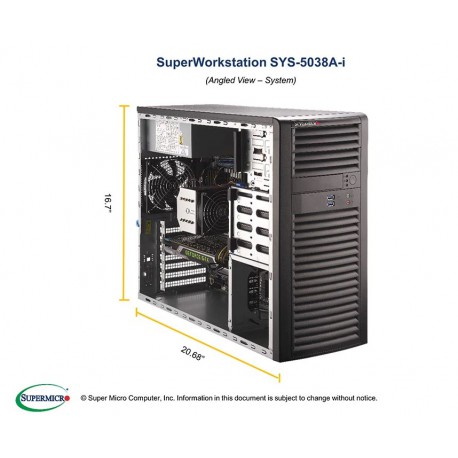 Supermicro SuperWorkstation SYS-5038A-I pod kątem