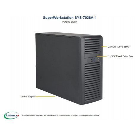 Supermicro SuperWorkstation SYS-7038A-I pod kątem