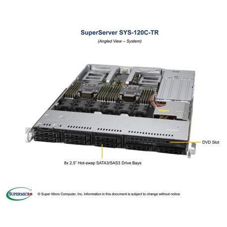 Supermicro CloudDC SuperServer SYS-120C-TR pod kątem