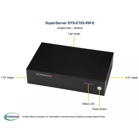 Supermicro SuperServer SYS-E102-9W-E pod kątem