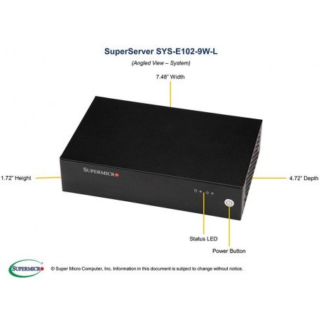 Supermicro SuperServer SYS-E102-9W-L pod kątem