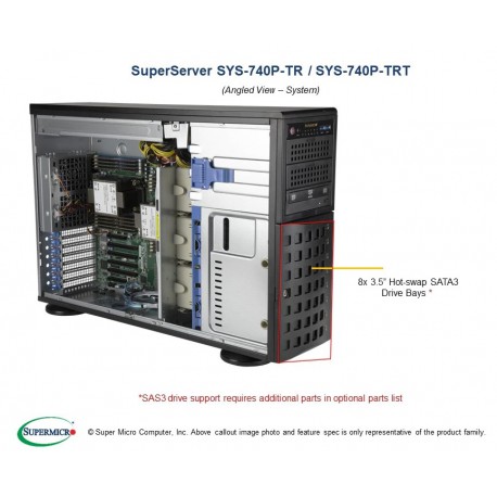 Supermicro Mainstream SuperServer SYS-740P-TR pod kątem