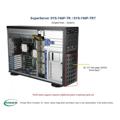 Supemicro Mainstream SuperServer SYS-740P-TRT pod kątem