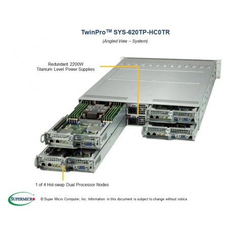 Supermicro Twin SuperServer SYS-620TP-HC0TR pod kątem