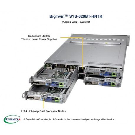 Supermicro BigTwin SuperServer SYS-620BT-HNTR pod kątem
