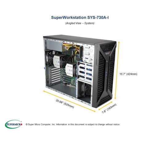 Supermicro Super Workstation SYS-730A-I pod kątem