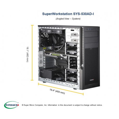 Supermicro UP Workstation SYS-530AD-I pod kątem
