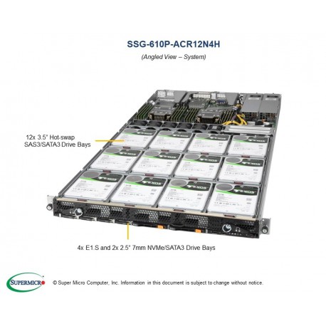Supermicro Storage SuperServer SSG-610P-ACR12N4H pod kątem
