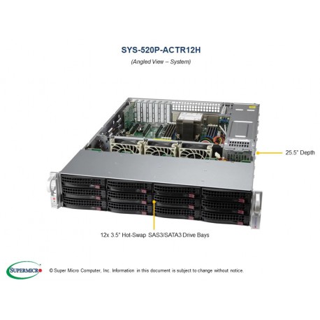 Supermicro UP Storage SuperServer SSG-520P-ACTR12H pod kątem