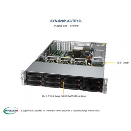 Supermicro UP Storage SuperServer SSG-520P-ACTR12L pod kątem