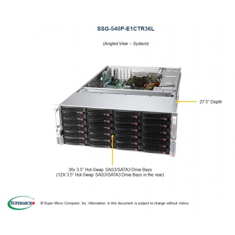 Supermicro UP Storage SuperServer SSG-540P-E1CTR36L pod kątem