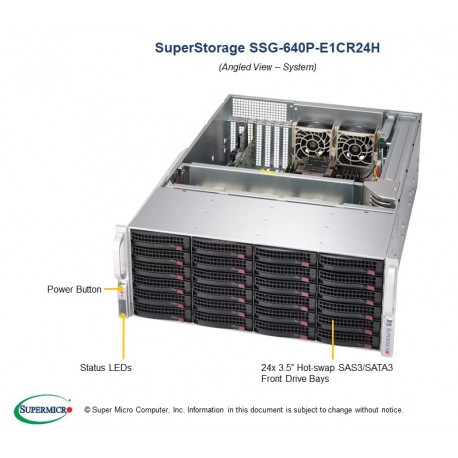 Supermicro Storage SuperServer SSG-640P-E1CR24H pod kątem