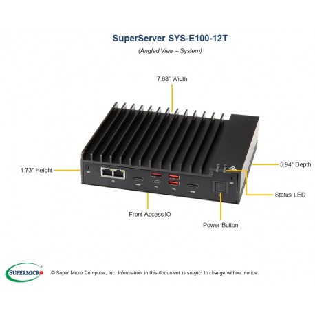 Supermicro SuperServer SYS-E100-12T-C pod kątem