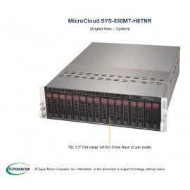 Supermicro Microcloud SuperServer SYS-530MT-H8TNR pod kątem