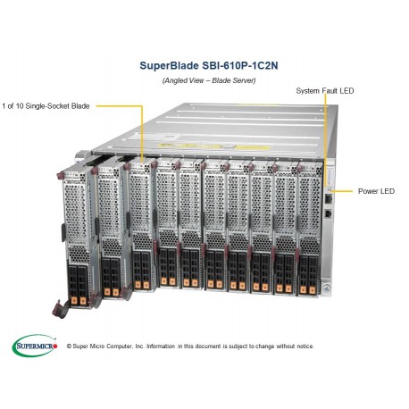 Supermicro Blade SBI-610P-1C2N serwer pod kątem