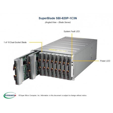Supermicro Blade SBI-620P-1C3N serwer pod kątem