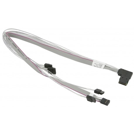 Kabel MiniSAS HD wtyczka kątowa na 4 SATA Supermicro CBL-SAST-0654
