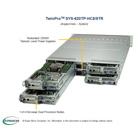 Supermicro Twin SuperServer SYS-620TP-HC9TR pod kątem