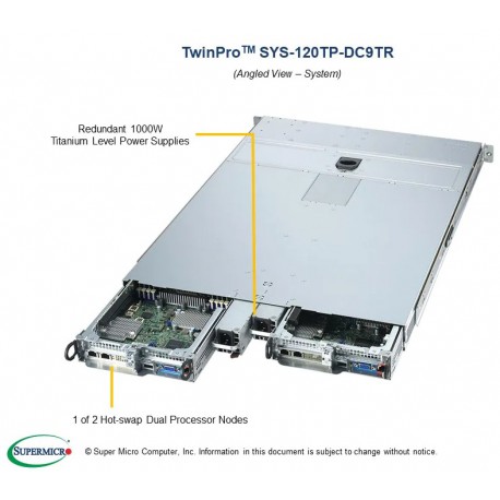 Supermicro Twin SuperServer SYS-120TP-DC9TR pod kątem