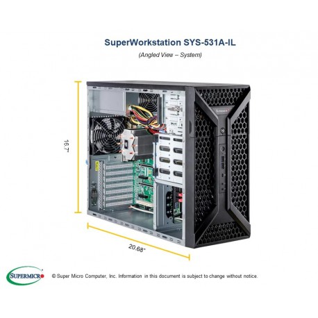 Supermicro UP Workstation SYS-531A-IL pod kątem