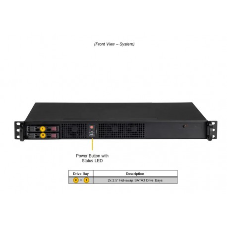 Supermicro IoT SuperServer SYS-110A-16C-RN10SP przód