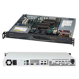 Supermicro CSE-512F-350B Mini-1U Chassis, 350W 80 Plus Gold, 2x Hot-Swap 3.5" Bays